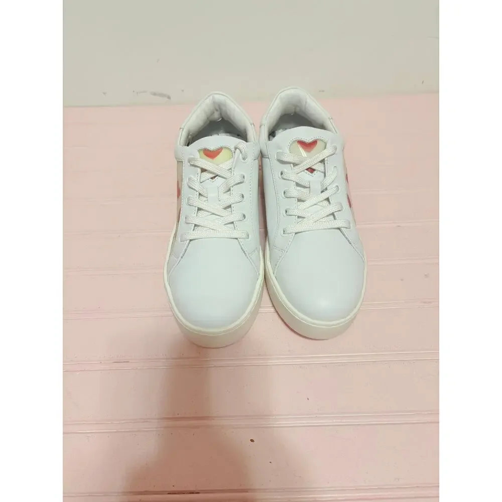 Love Machino Heart Print Platform Sneaker with holographic size 8